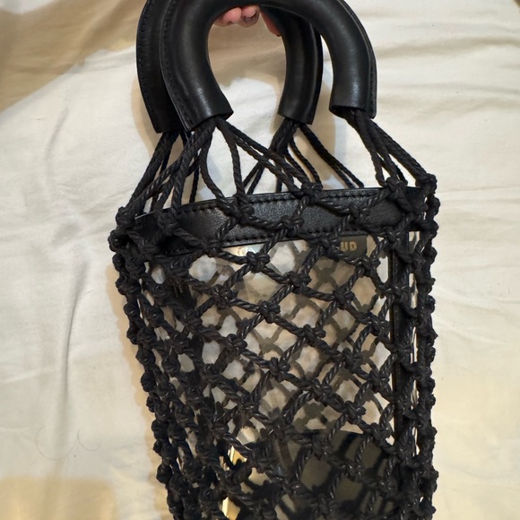 STAUD Elegant Black Woven beach Handbag - Picture 3 of 6